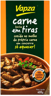 Carne Bovina Em Tiras Cozida Vapza 400g