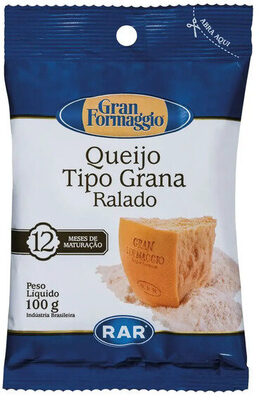 Queijo Tipo Grana Ralado Gran Formaggio Pacote 100g