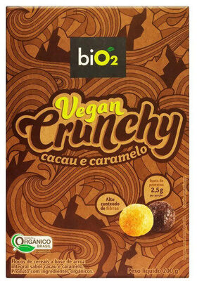 BIO2 Cereal Matinal Orgânico Saudável Cacau e Caramelo Vegan Crunchy