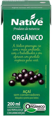Suco Native Organica Acai front packaging