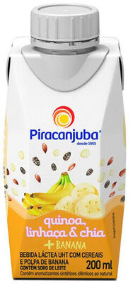 Bebida Láctea Uht Banana Com Quinoa, Linhaça E Chia Piracanjuba Caixa 200ml