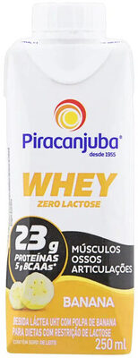 Bebida Láctea Uht Banana Zero Lactose Piracanjuba Whey Caixa 250ml
