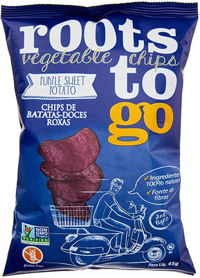 Chips Batatas Doces Roxas Roots To Go Pacote 45g