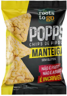 Chips De Pipoca Manteiga Roots To Go Pacote 35g front packaging