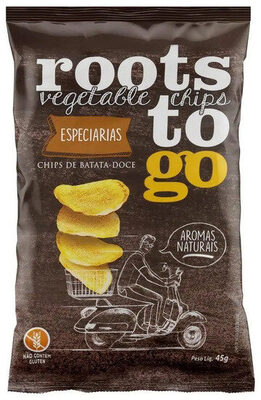Chips De Batata Doce Especiarias Roots To Go Pacote 45g front packaging