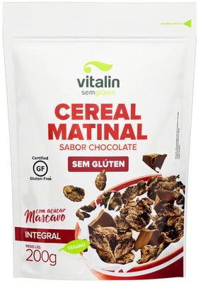 Cereal Matinal Com Açúcar Mascavo Integral Chocolate Sem Glúten Vitalin Pouch 200g