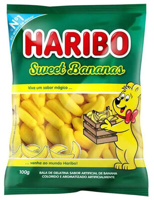 Bala De Gelatina Sweet Bananas Haribo Pacote 90g