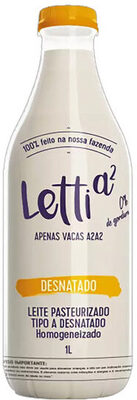 Leite Pasteurizado Homogeneizado Tipo A Desnatado Letti A Garrafa 1l