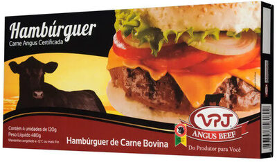Hambúrguer De Carne Bovina Angus Vpj Caixa 480g 4 Unidades
