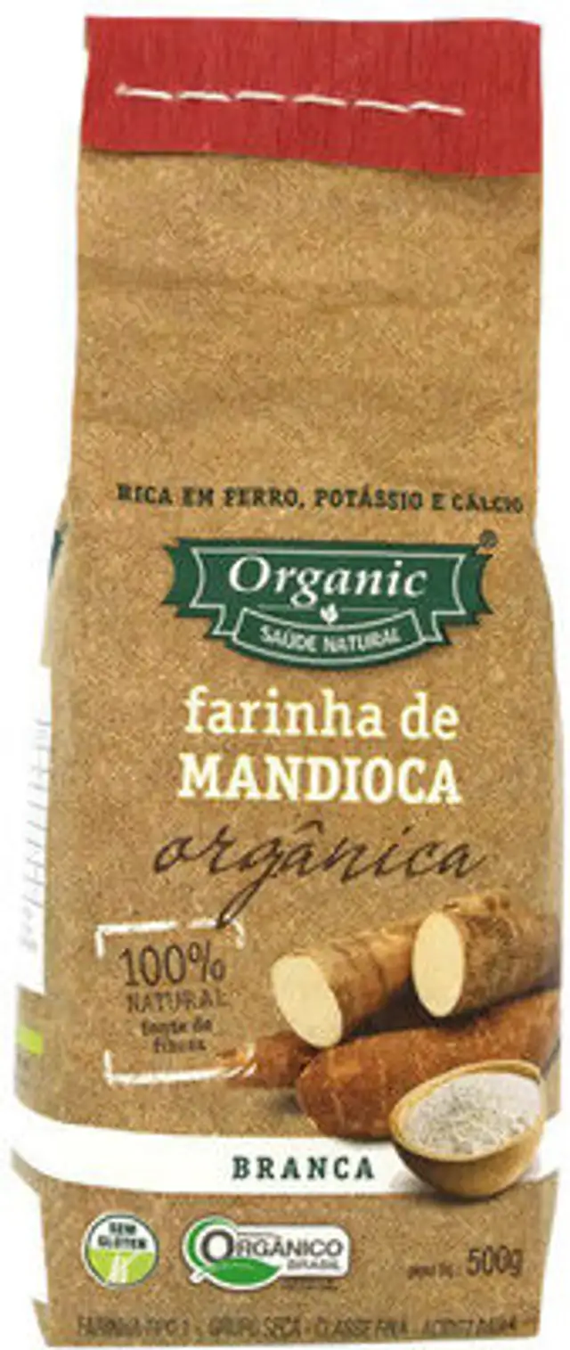 Farinha De Mandioca Tipo 1 Branca Orgânica Organic Pacote 500g front packaging