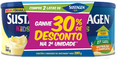 Pack Pó Para Preparo De Bebida Baunilha Sustagen Kids Lata 2 Unidades 380g Cada Grátis 30 De Desconto Na 2 Unidade