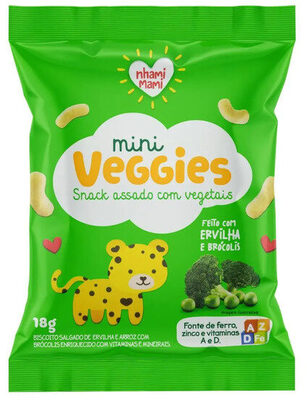 Biscoito De Arroz Integral Ervilha E Brócolis Nhami Mami Mini Veggies Pacote 18g