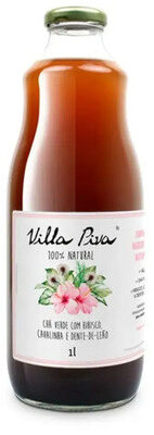Chá Verde Hibisco, Cavalinha E Dente De Leão Villa Piva Garrafa 1l