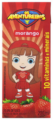 Bebida Adoçada Morango Os Aventureiros Caixa 200ml