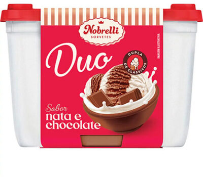 Sorvete Nata E Chocolate Nobrelli Duo Pote 1,3l