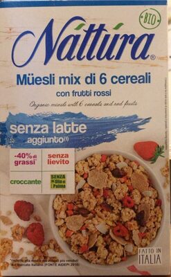 Muesli mix di 6 cereali con frutti rossi