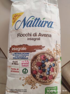 Fiocchi di avena integrali front packaging