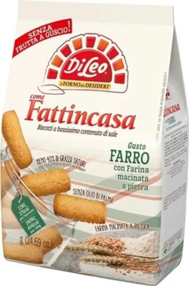 Fattincasa di leo con farro front packaging