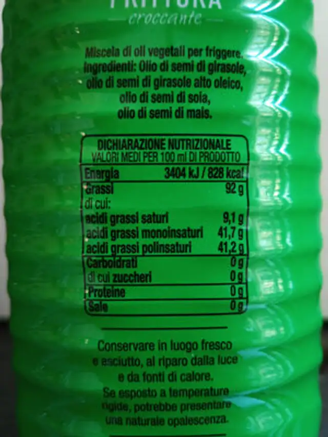 Olita Frittura Croccante nutrition facts table