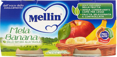 Mela banana omogeneizzato front packaging