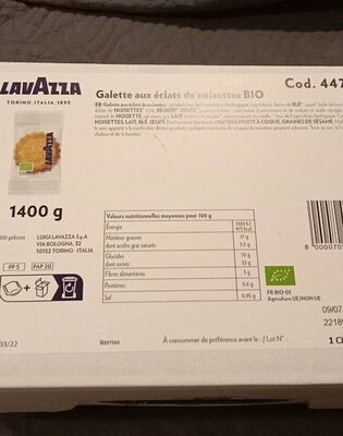 Galette Au éclat de noisettes bio