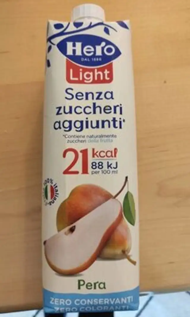 Hero Light succo di frutta Pera front packaging