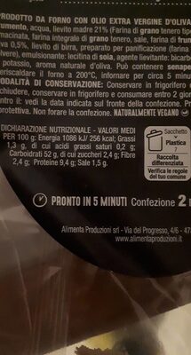 Saltimbocca nutrition facts table