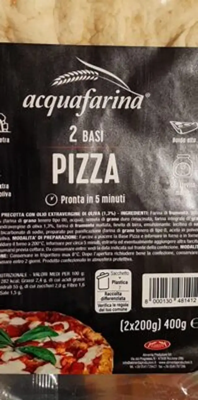 2 basi pizza front packaging