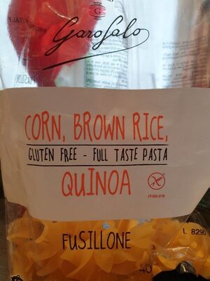 Corn, brown rice quinoa front packaging