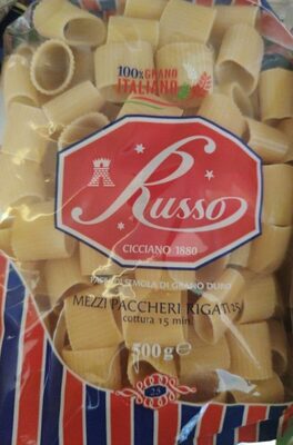 Mezzi paccheri rigati front packaging