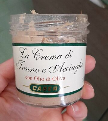 La crema di tonno e acciughe con olio di oliva front packaging
