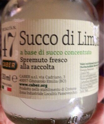 Succo di limone front packaging