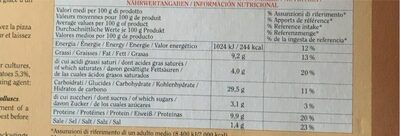 Pizza Margherita- gran formato famiglia nutrition facts table