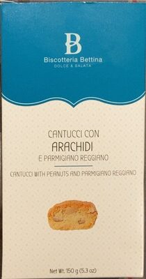 Cantucci Con arachidi e parmigiano reggino front packaging