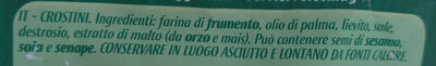 Crostini dorati ingredients label