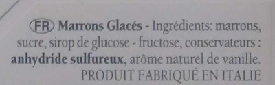  18 marrons glacés ingredients label