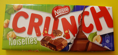 Nestle crunch, milk chocolate with crisp cereals bar, hazelnut