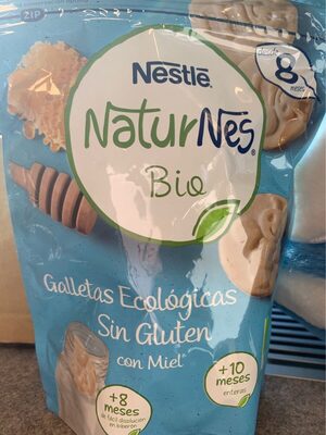 Galletas sin gluten con miel front packaging