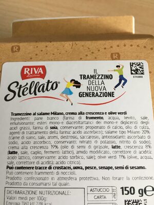 Riva Stellato tramezzino salame Milano ingredients label