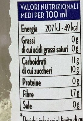 Pere italiane nutrition facts table