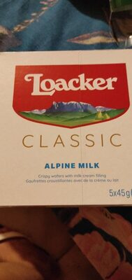 Alpine milk front packaging
