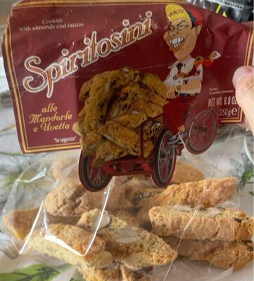 Spiritosini mandorle e uvetta front packaging