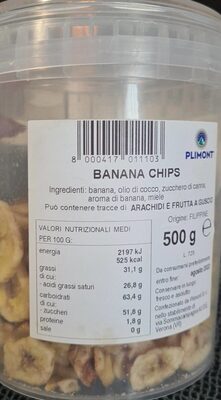 Banana chips front packaging