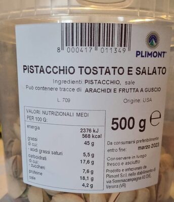 Pistacchio tostato e salato