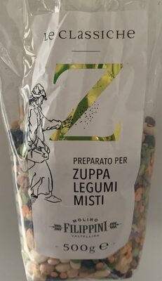 Preparato per zuppa legumi misti front packaging