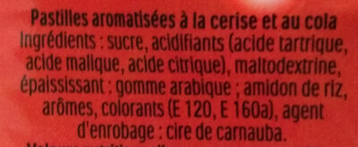 Tic tac mixers cerise cola t100 etui de 100 ingredients label