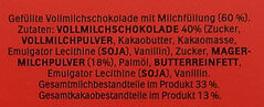 Kinder Riegel ingredients label