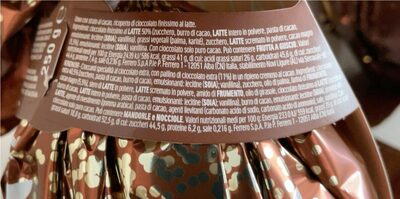 Uovo al ciocolato al latte nutrition facts table