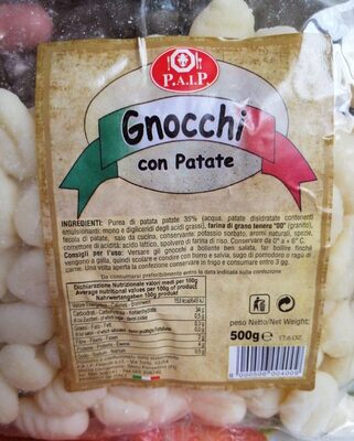Gnocchi con Patate front packaging