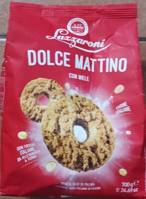 Biscotti con miele front packaging